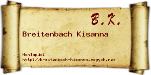 Breitenbach Kisanna névjegykártya